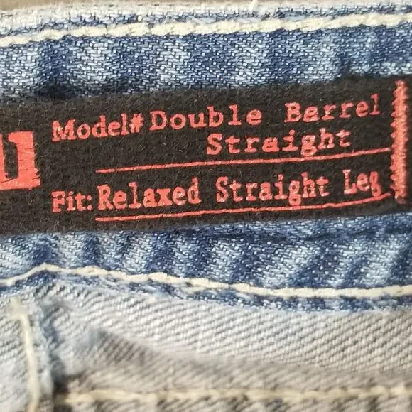 Rock & Roll Cowboy denim jeans men's 38x32 double barrel relaxed straight